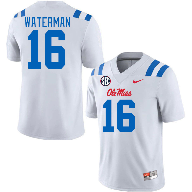 Men #16 Braden Waterman Ole Miss Rebels 2024 New Uniforms College Football Jerseys Stitched-White